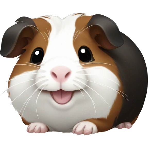 cute happy guinea pig black brown white emoji