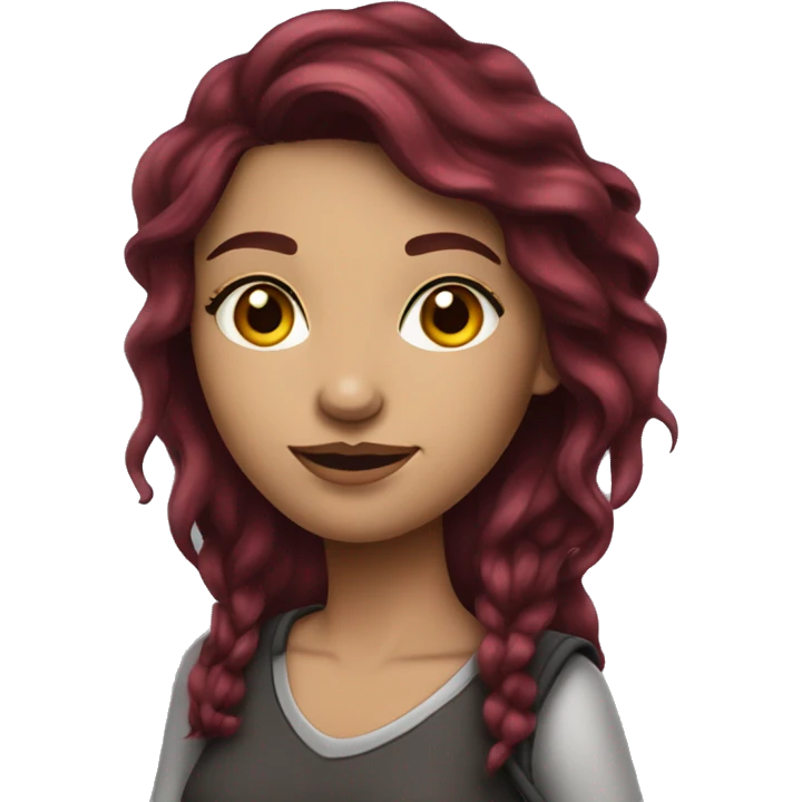 Beautiful tattooed  burgundy long haired woman crossing the street emoji