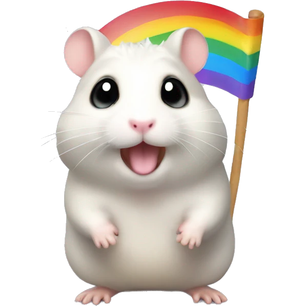 hamster wih a rainbo emoji