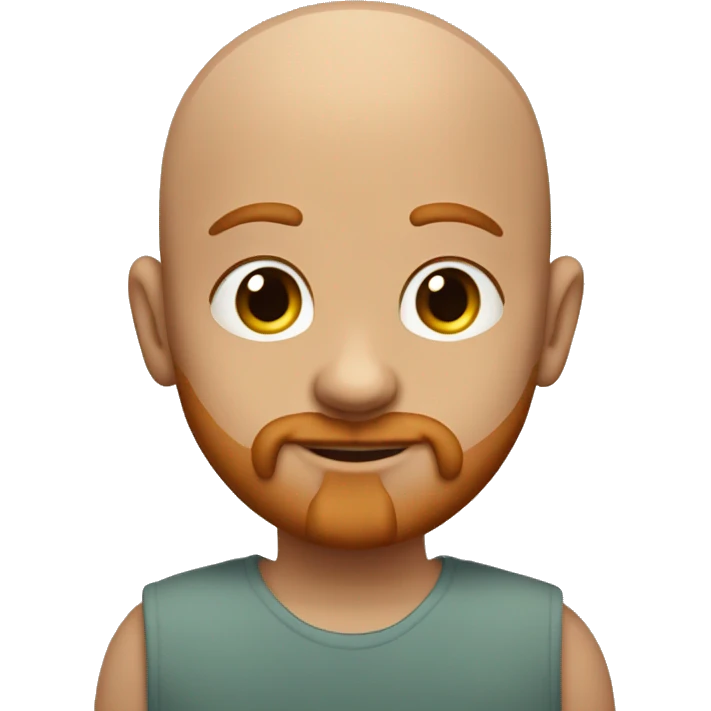 Bald dad with a little beard of 3 day redhair with her daughter red curly haïr emoji