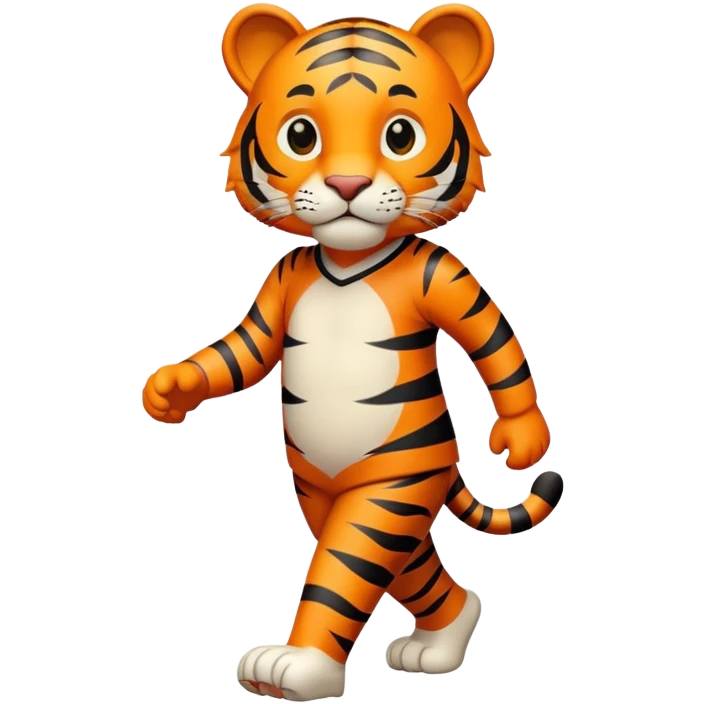anthropomorphised tiger in leisure wear walking upright emoji