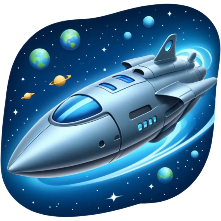flying ship in space emoji