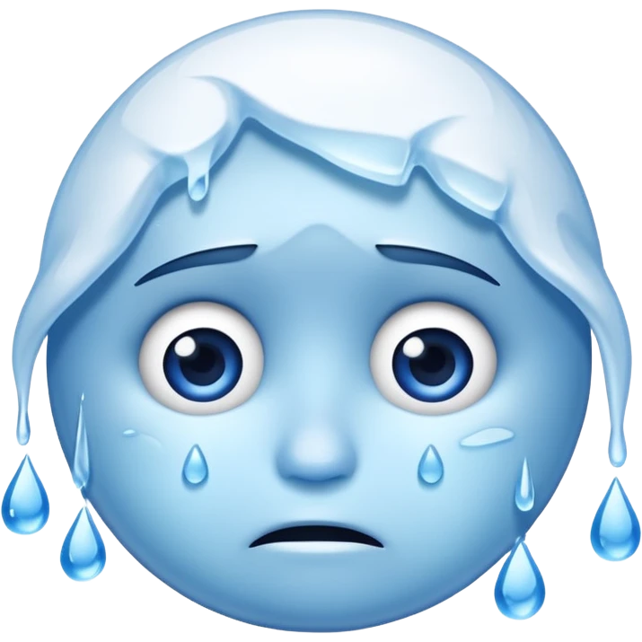 Frozen icy sad face iOs emoji emoji
