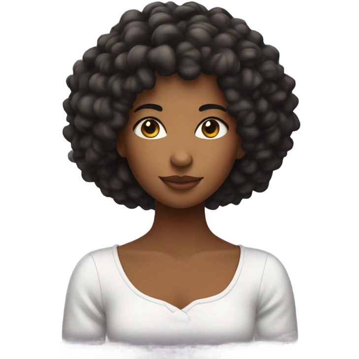 fille métissée avec cheveux bouclés noir emoji