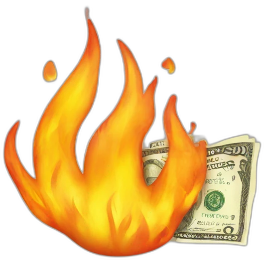 Money on fire emoji