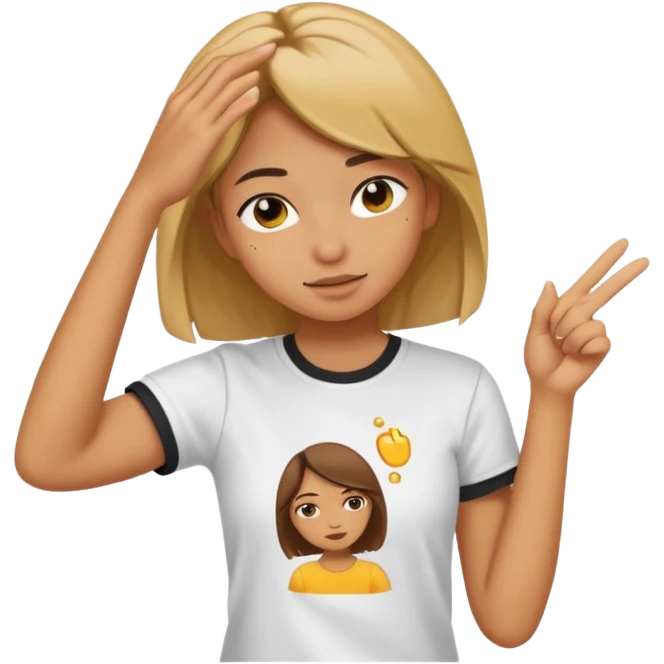 a girl dabbing emoji