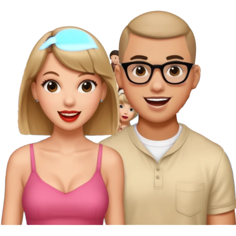 bad bunny, taylor swift singing together emoji