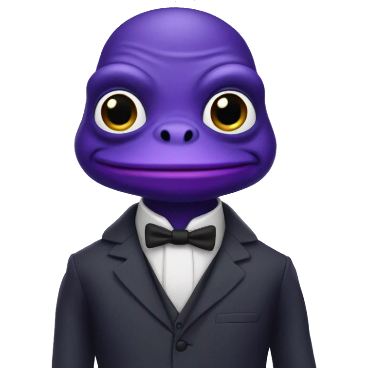 Purple skin PEPE with suit with new face emoji