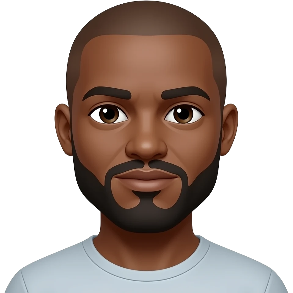 Bald dark skinned  with a go t emoji