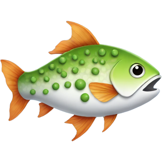 Fish eating peas emoji