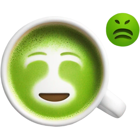 Realistic Matcha latte in white mug emoji