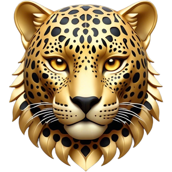 Cinematic Noble Jaguar Portrait Emoji, Poised and elegant, with a sleek, muscular build adorned with striking rosette patterns and intense, focused eyes, Simplified yet sharp and sophisticated features, highly detailed, glowing with a soft, wild luminescence, high shine, intelligent and graceful, stylized with an air of untamed nobility, focused and alert, soft glowing outline, capturing the essence of a watchful guardian that feels as though it could step out of the screen with effortless authority! emoji