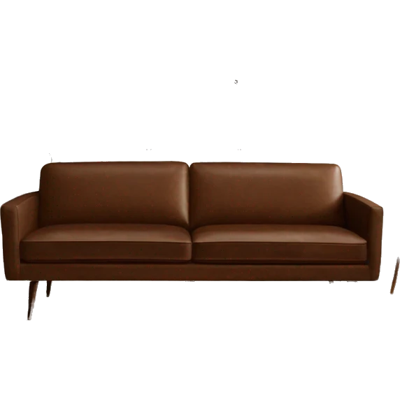 Brown leather mid century-modern couch from WestElm emoji