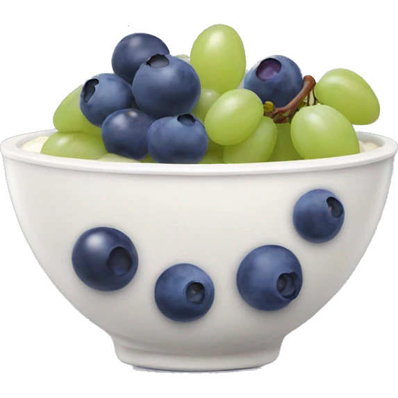 yoghurt bowl with grapes and blueberries emoji