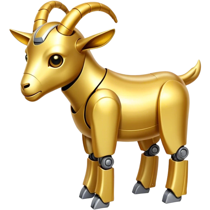 A robot goat made out of gold emoji