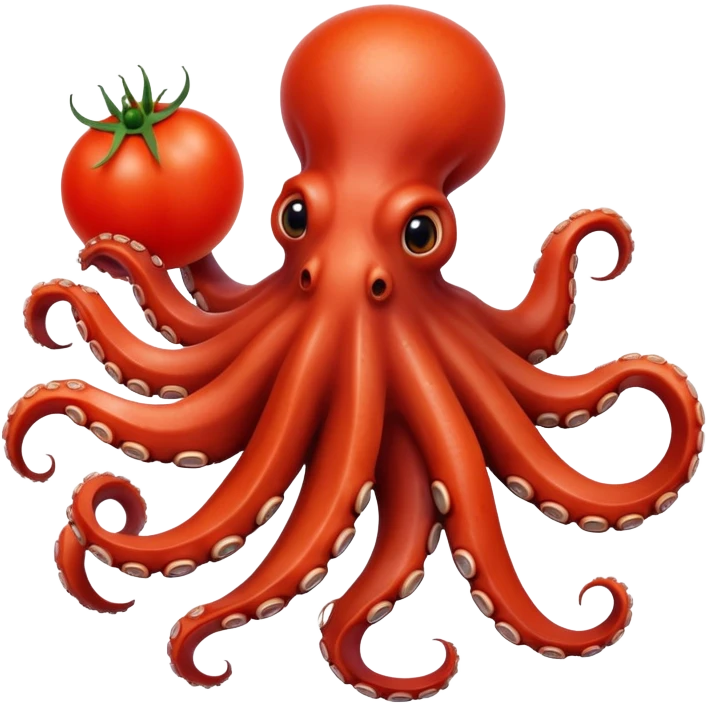 Octopus with some tomatoes  emoji