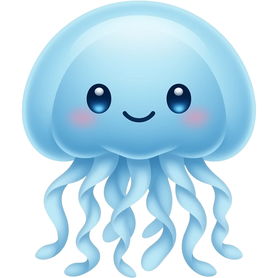 Kawaii medusa azul emoji