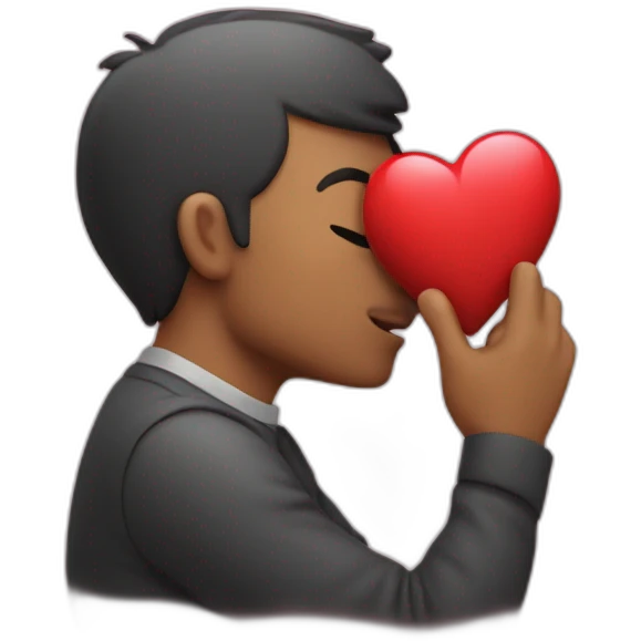 Kissing man with heart beside him emoji