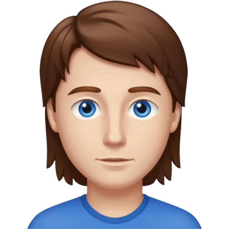 Dan Miller brown hair, blue eyes emoji