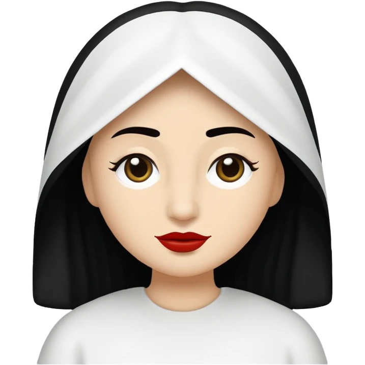 vull un perosnatge estil bimoji que sigui com una nimfa bella i fantasmal amb túniques blanques. Té la pell blanca com el guix, cabell platejat, un nas llarg, ulls negres grans i llavis carmesí. emoji