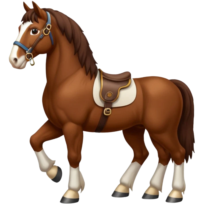 Realistic Clydesdale horse emoji