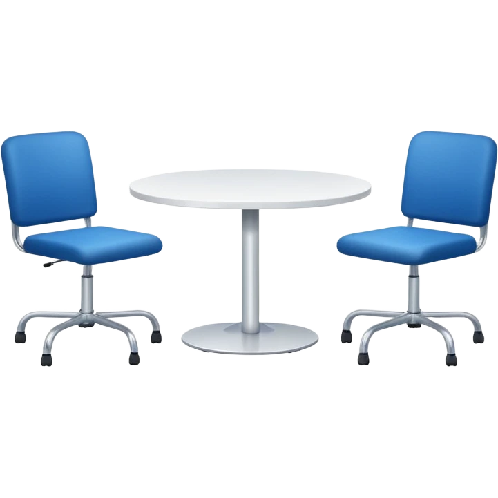 table and three office blue chairs emoji