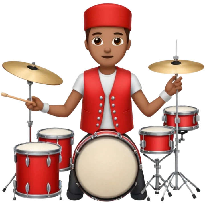 Drummer + red vest. emoji