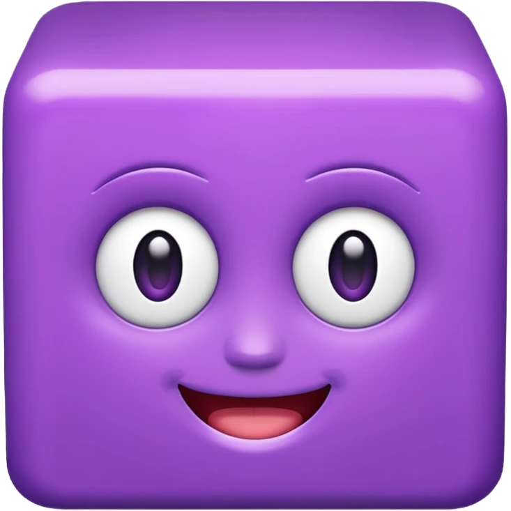 purple cube face cute emoji