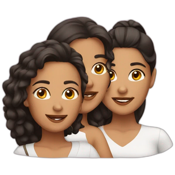 3 latin female friends emoji