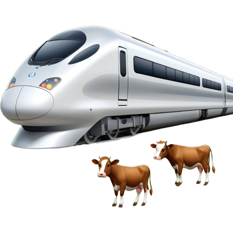 A french high speed train crossovered with a cow emoji