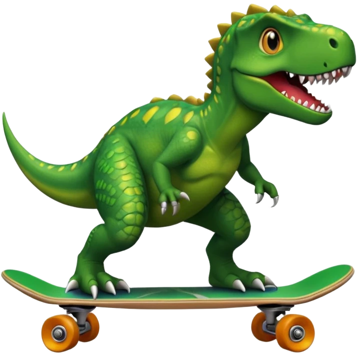 Dinosaur on a skateboard emoji