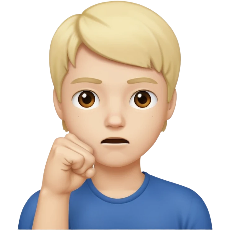 держит у рта кулак  emoji