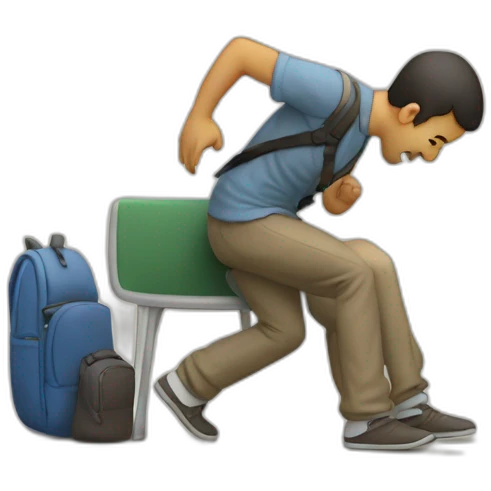 imagen estilizada de un estudiante sacando fotocopias emoji