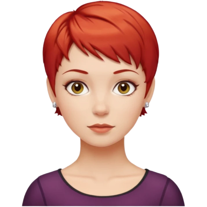 white girl pixie cut red emoji