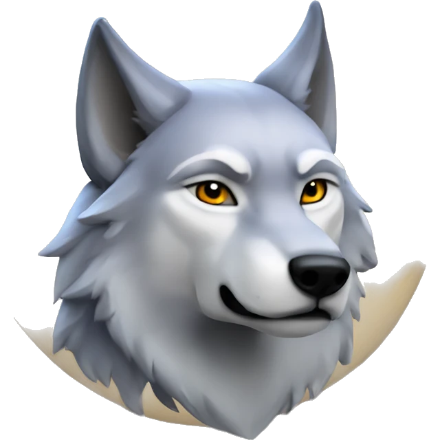 Moon themed wolf with Wiking  emoji