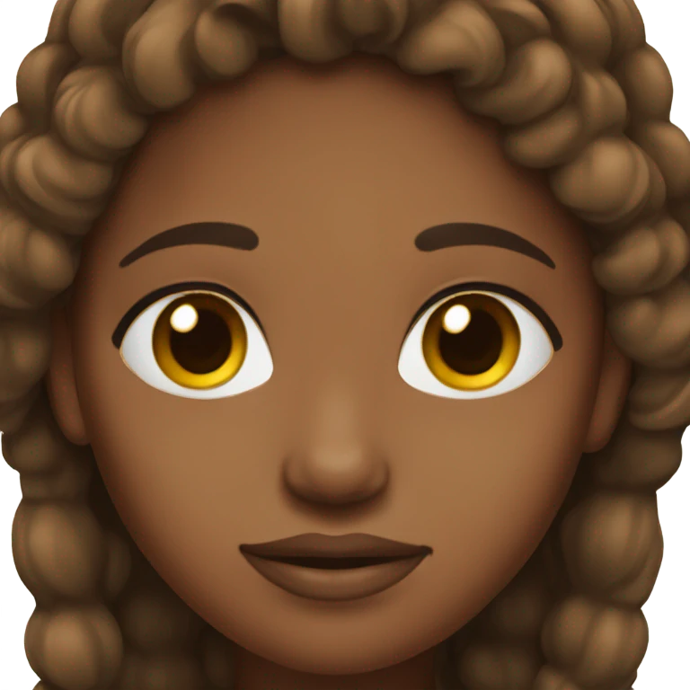 Brown hair brown skin girl emoji