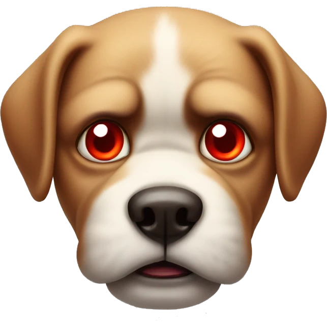 Very angry Dog face Red eyes emoji