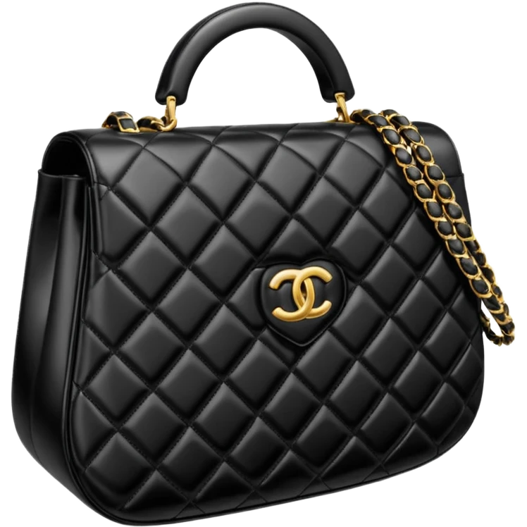 chanel heart shape bag black color bag emoji