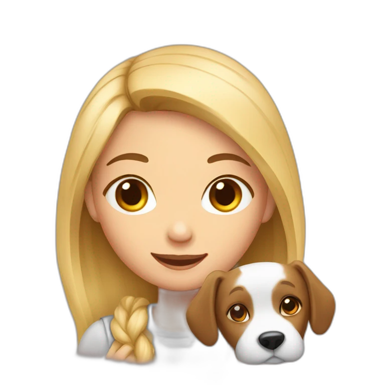 Fille avec chien emoji
