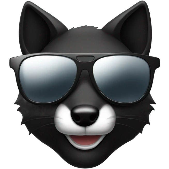 Black fox with sunglasses  emoji