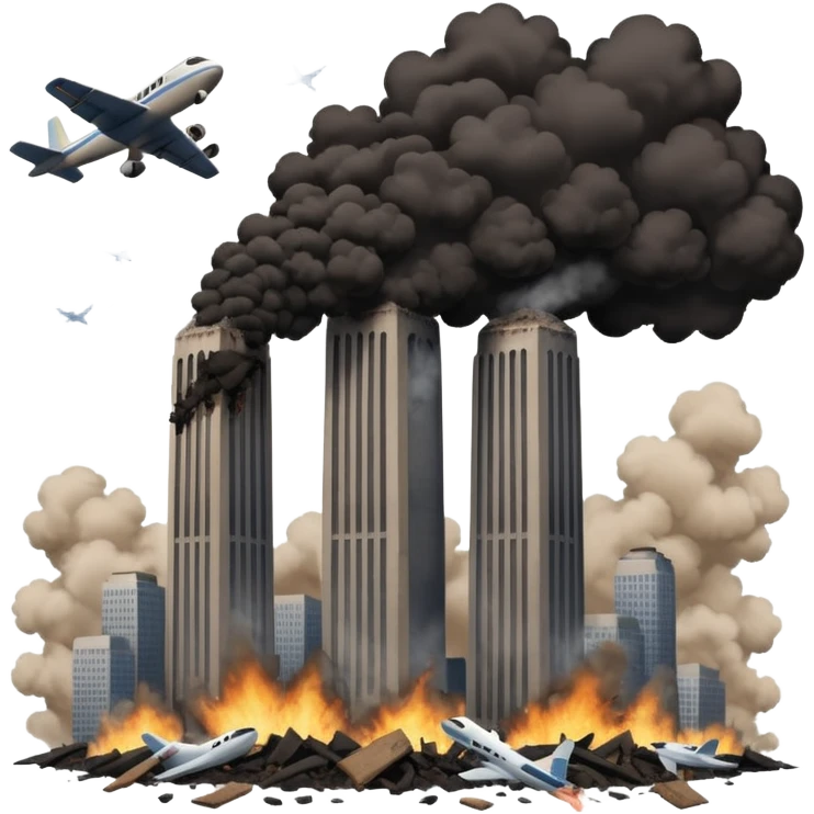 Twin towers plane crashing by 👳🏾‍♂️ emoji