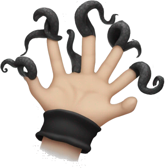 hand with black tentacles emoji