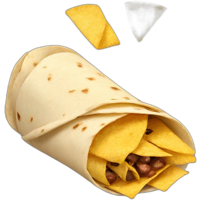 A burrito with tortilla chips emoji