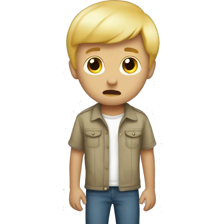 blond boy scared flahslight de dos emoji