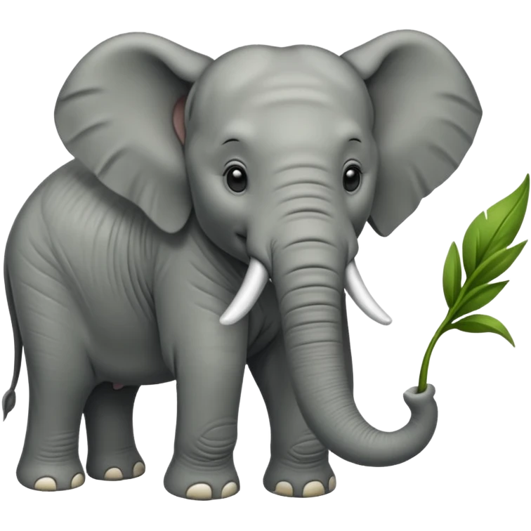 Elephant eating grass emoji