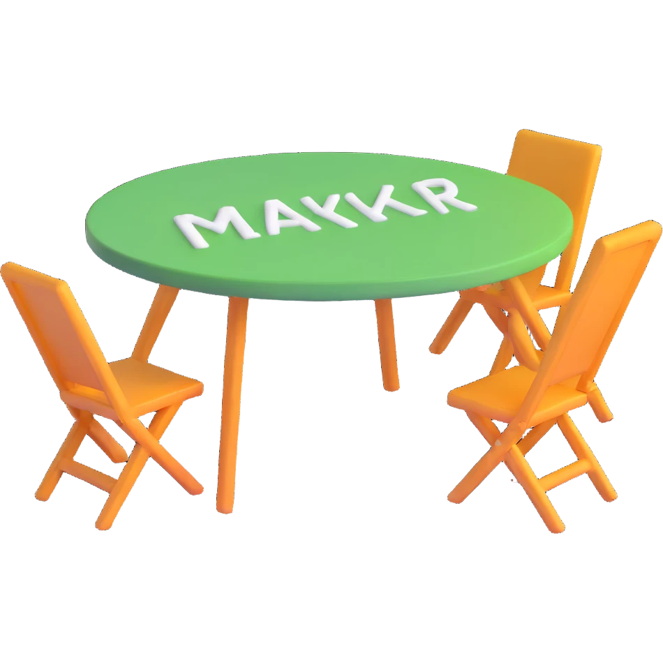 table with MAKAR written on top emoji