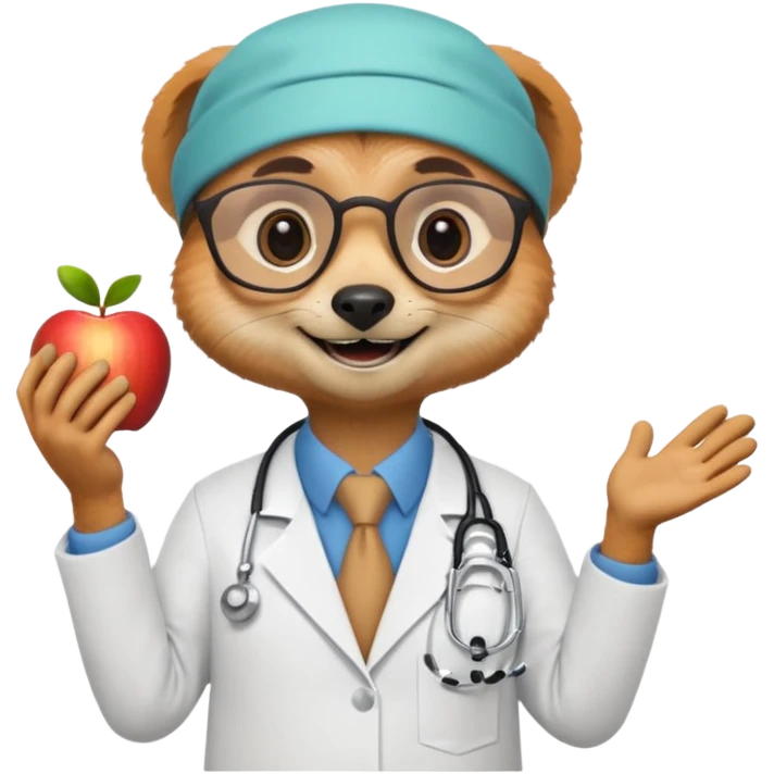 un suricate médecin très très heureux (reproduire les memoji d'apple) emoji
