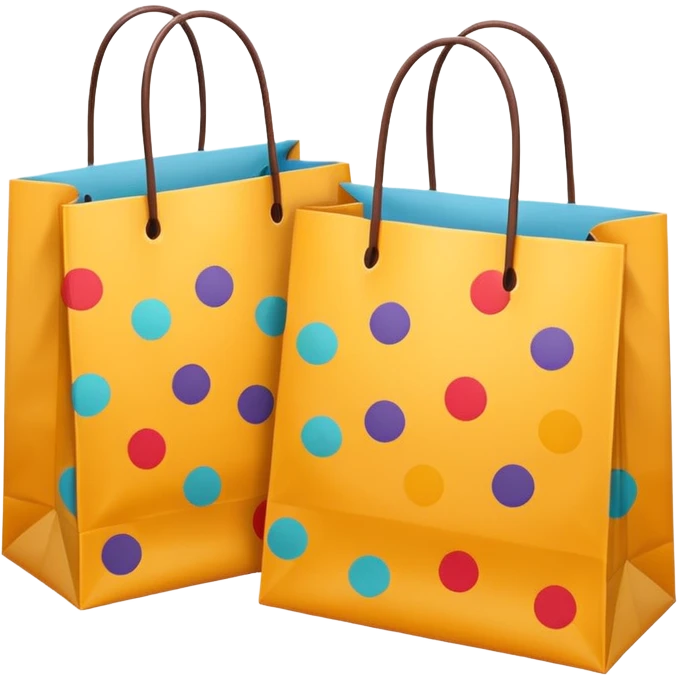 2 aesthetic shopping bag with pattern emoji