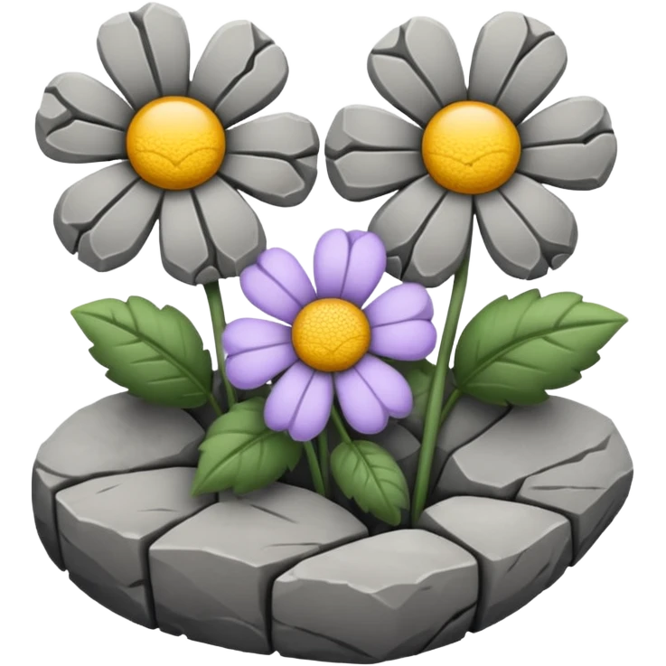 flowers made of stone emoji