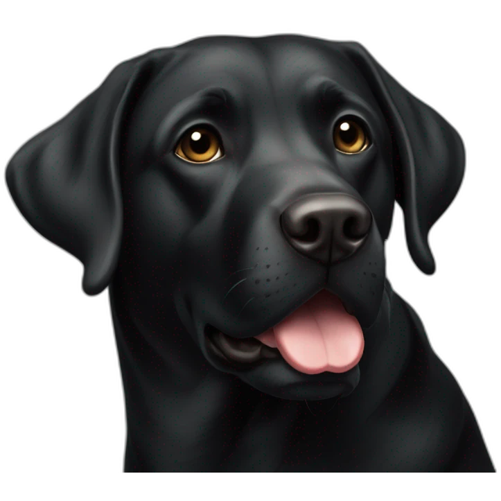 Un labrador noir qui fais un bisous emoji